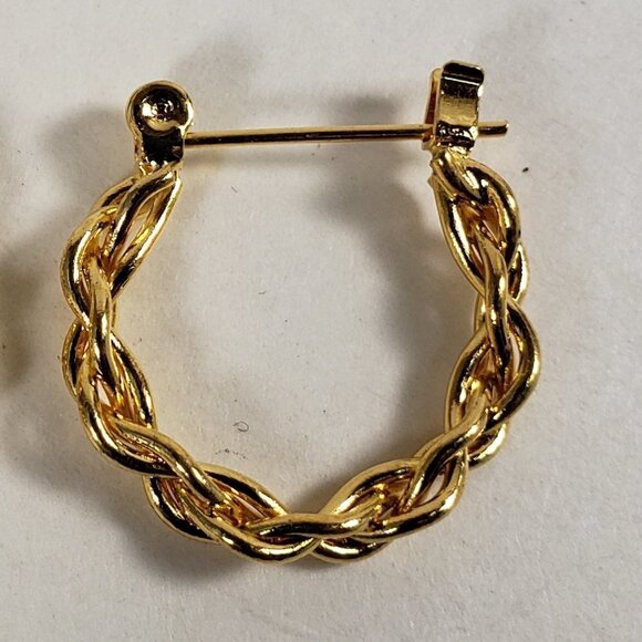 Women's Stunning Gold tone Twisted wire Design Hoop Earrings, #02 - Picture 3 of 6